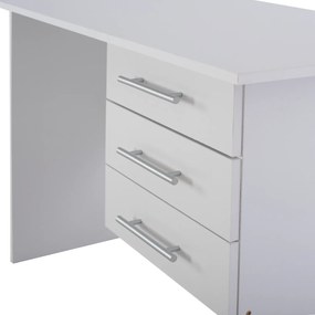 Γραφείο Μελαμίνης Ensley Με 3 Συρτάρια Λευκό 120x60x76 Εκ.
