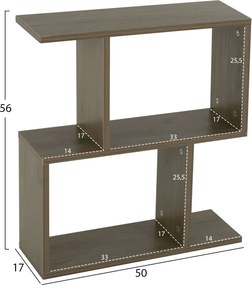 Βοηθητικό τραπέζι Ameer με ράφια μελαμίνης olive grey 50x17x56εκ