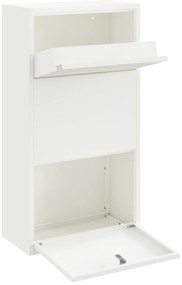vidaXL Γραμματοκιβώτιο για Πακέτα Λευκό 44x22x82 εκ. Χάλυβας