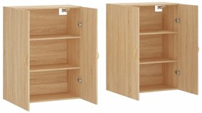 vidaXL Ντουλάπια Τοίχου 2 τεμ. Sonoma Δρυς 69,5 x 34 x 90 εκ.