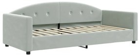 vidaXL Καναπές Κρεβάτι Ανοιχτό Γκρι 90 x 200 εκ. Βελούδινος