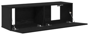 vidaXL Κόγχες τηλεόρασης 2 τεμ Μαύρο Δρύς 100x30x30 εκ Επεξεργασμένο ξύλο