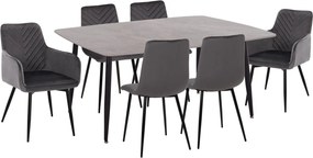 ΣΕΤ ΤΡΑΠΕΖΑΡΙΑΣ 7ΤΜΧ RAVEN HM21070.03 ΚΕΡΑΜΙΚΟ TOP--4 ΚΑΡΕΚΛΕΣ &amp; 2 ΠΟΛΥΘΡΟΝΕΣ ΓΚΡΙ