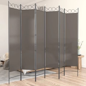 vidaXL Διαχωριστικό Δωματίου με 6 Πάνελ Ανθρακί 240x220 εκ. από Ύφασμα
