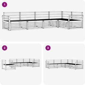 vidaXL Σειρά Καναπέ Εξωτερικού 5 pcs Φυσικό