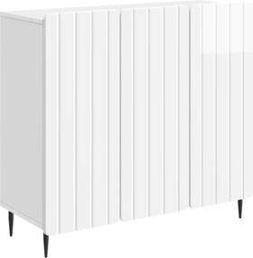 vidaXL Πλαϊνό γραφείο Γυαλιστερό Λευκό 89 x 34,5 x 82 εκ.