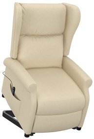 vidaXL Πολυθρόνα με Ανύψωση Κρεμ Υφασμάτινη