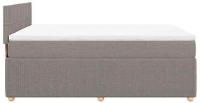 vidaXL Κρεβάτι Boxspring με Στρώμα Taupe 140x190 εκ. Υφασμάτινο