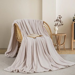 Κουβέρτα Fleece Ημίδιπλη (180x240) AdamHome 550 Ivory