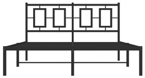 Πλαίσιο Κρεβατιού με Κεφαλάρι Μαύρο 140 x 200 εκ. Μεταλλικό - Μαύρο