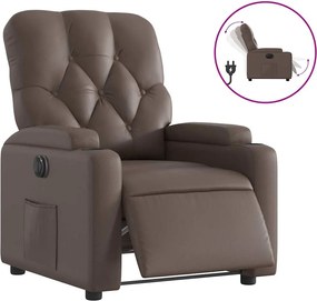 vidaXL Πολυθρόνα Ηλεκτρική Ανακλινόμενη Καφέ Συνθ. Δέρμα