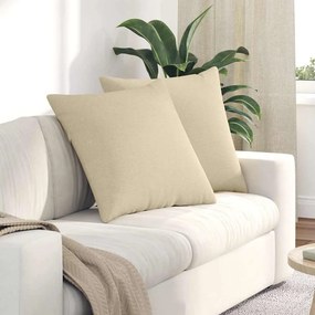 vidaXL Μαξιλάρι Καναπέ 2 pcs Κρεμ 80 x 80 cm ύφασμα