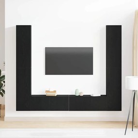 vidaXL Ντουλάπι TV 6 pcs Μαύρο 80 x 30 x 30 εκ Επεξεργασμένο ξύλο