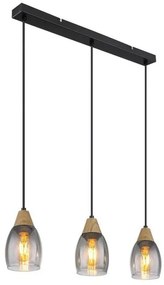 Κρεμαστό Φωτιστικό Οροφής 3xE27 Reid Globo Lighting-15706-3H-Φιμέ/Smoke 15706-3H