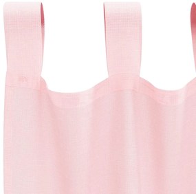 vidaXL Voile κουρτίνες με τσέπες ράβδου 2 τεμάχια Ανοιχτό Ροζ