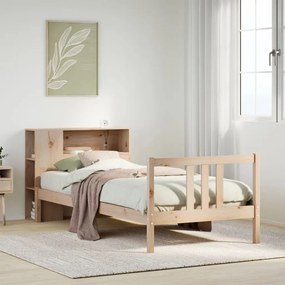 vidaXL Κρεβάτι Βιβλιοθήκη Χωρίς Στρώμα 75x190 εκ Μασίφ Ξύλο Πεύκο