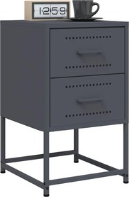 vidaXL Κομοδίνο Ανθρακί 36 x 39 x 60,5 εκ. Ατσάλινο