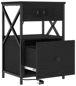 vidaXL Κομοδίνο Μαύρη δρυς 40 x 31 x 60 εκ. Επεξεργασμένο ξύλο