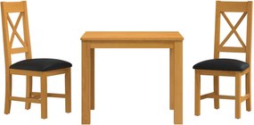 vidaXL Σετ τραπεζαρίας TIEL 3 τμχ. Μαύρο 90 x 90 x 75 cm