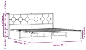 ΠΛΑΙΣΙΟ ΚΡΕΒΑΤΙΟΥ ΜΕ ΚΕΦΑΛΑΡΙ ΜΑΥΡΟ 200 X 200 ΕΚ. ΜΕΤΑΛΛΙΚΟ 376233