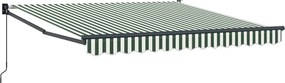 vidaXL Αναδιπλούμενη τέντα Πράσινο και Λευκό 300 x 250 x 165 εκ.