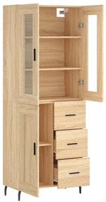 vidaXL Ντουλάπι Sonoma δρυς 69,5 x 34 x 180 εκ. από Επεξεργασμένο Ξύλο