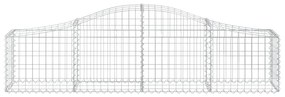 Συρματοκιβώτια Τοξωτά 9 τεμ. 200x30x40/60 εκ. Γαλβαν. Ατσάλι - Ασήμι