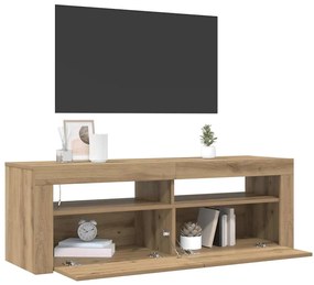 vidaXL Έπιπλο Τηλεόρασης με LED Αρτισιανή Δρυς 120x35x40 εκ Επεξ.Ξύλο
