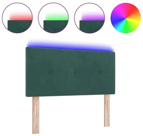 vidaXL LED κεφαλάρι με LED ταινίες φωτός Πράσινο 90 cm Βελούδο