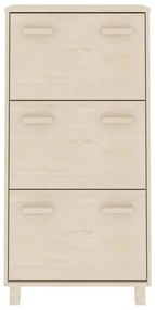 vidaXL Παπουτσοθήκη HAMAR Καφέ Μελί 59,5x35x117 εκ. Μασίφ Ξύλο Πεύκου