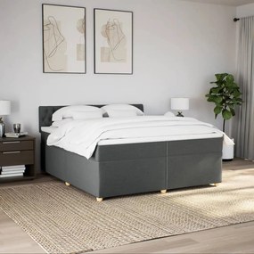 ΚΡΕΒΑΤΙ BOXSPRING ΜΕ ΣΤΡΩΜΑ ΣΚΟΥΡΟ ΓΚΡΙ 200X200 ΕΚ. ΥΦΑΣΜΑΤΙΝΟ 3286795