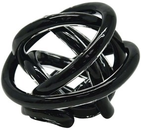 Διακοσμητικός Κόμπος 24-15-70037 Φ15cm Black Marhome Γυαλί