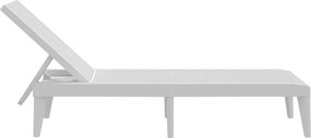 vidaXL Ξαπλώστρα Λευκή 186 x 60 x 29 από Πολυπροπυλένιο