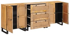 vidaXL Πλαϊνό γραφείο 3 pcs Καφέ 180 x 33 x 75 εκ. Στερεό ξύλο μάνγκο