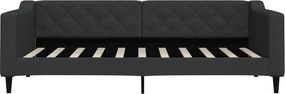 vidaXL Καναπές Κρεβάτι Συρόμενος Μαύρος 90x190 εκ. Ύφασμα