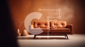 Intra Συλλεκτικό Ξύλινο Παζλ Plywood  4mm - Καφέ δερμάτινος καναπές σε ένα άνετο σαλόνι Σε Ξύλινο Κουτί - Διαστάσεις Puzzle: 10x10 cm – 25 κομμάτια