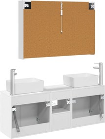vidaXL Σετ Ντουλαπιών Μπάνιου 4 pcs Λευκό Επεξεργασμένο Ξύλο