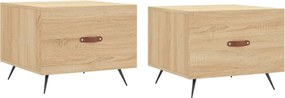 vidaXL Τραπεζάκια Σαλονιού 2 τεμ Sonoma Δρυς 50x50x40 εκ Επεξ. Ξύλο