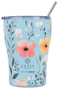 Ποτήρι - Θερμός Με Καλαμάκι Sky Garden Save The Aegean 01-31695 350ml Light Blue-Multi Estia