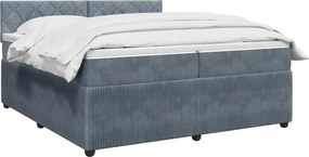 vidaXL Κρεβάτι box spring με στρώμα Σκούρο Γκρι 200 x 200 cm Βελούδο