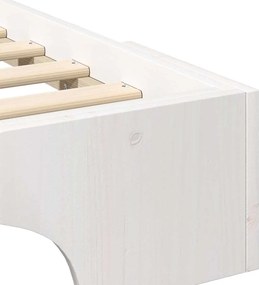 vidaXL Σκελετός Κρεβατιού Λευκό 100 x 220 cm Στερεά ξυλεία πεύκου