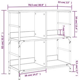 Βιβλιοθήκη Sonoma Δρυς 78,5 x 33 x 82 εκ. Επεξεργασμένο Ξύλο - Καφέ