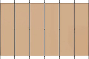 vidaXL Διαχωριστικό Δωματίου 6-Πάνελ Μπεζ 300 x 200 cm Ύφασμα