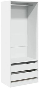 vidaXL Ντουλάπα Λευκή 80 x 50 x 200 εκ. από Επεξεργασμένο Ξύλο