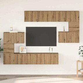 vidaXL Σετ επίπλου τηλεόρασης 8 pcs artisan δρυς 80 x 30 x 30 εκ