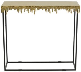 Κονσόλα Bulco Inart χρυσό-μαύρο μέταλλο 80.5x28x72εκ