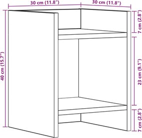 vidaXL Βάση φυτών Λευκό 30 x 30 x 40 cm Επεξεργασμένο Ξύλο