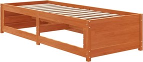 vidaXL Κρεβάτι ημέρας χωρίς στρώμα Καφέ κεριού Στερεό ξύλο πεύκο