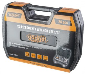 Σετ εργαλείων Gadget 339003, 26 τεμαχίων, βαλίτσα, χρώμιο-βανάδιο, μαύρο