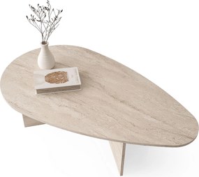 Τραπεζάκι Σαλονιού Τραβερτίνη DREBE 139.5x79.5x42
